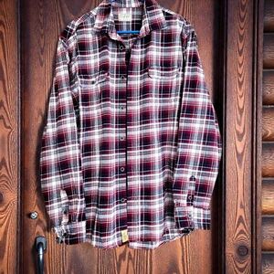 Jachs Plaid Flannel Shirt Red & White Outdoor Cabin Camping Grunge Streetwear XL